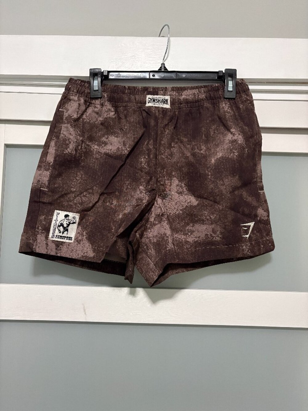 Gymshark Fitness Lifting Club Brown Camo Dyed Men's Short sz S